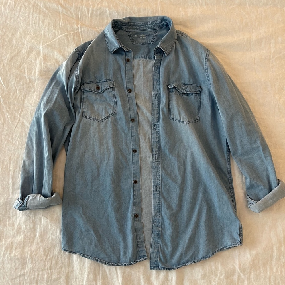 Calvin Klein Slim Denim Button-Down